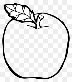 Apple Line Drawing - Apple Black And White Clip Art
