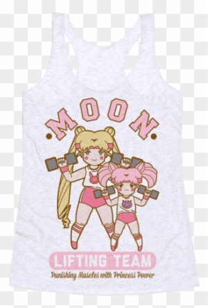 Moon Lifting Team Parody Racerback Tank Top - Sailor Moon Work Out Gear