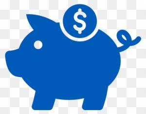 Piggy Bank Icon In Blue - Money Pig Icon Png