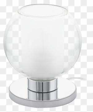 Karlo 1 Bordlampe I Krom Metal Med Klar Og Hvid Glasskærm, - Eglo 95781 Karlo 1 Chrome & Glass Modern Table