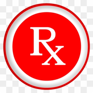 Rx Symbol White Red Button - Rx Pharmacy Symbol