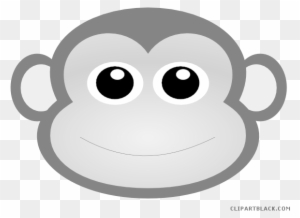Baby Boy Monkey Animal Free Black White Clipart Images - Cute Monkey Face Clipart