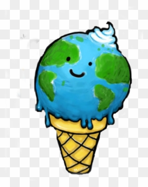 #global Warming #earth #ice-cream #ice Cream #world - Climate Change Cartoon Earth