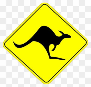 Road Trip Clipart - Kangaroo Warning Sign