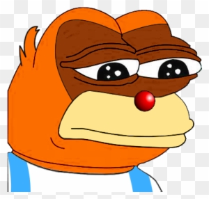 Frog Face Nose Orange Cartoon Head Clip Art Food - Instabuttons Sad Pepe The Frog 2.25" Pinback Button