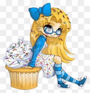 Very Vanilla Cupcake Girl - Anime Cupcake Girl Png