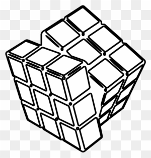 Images For Ice Cube Clipart Black And White - Rubiks Cube Coloring Page