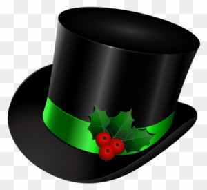 Snowman Top Hat Clip Art - Top Hat With Holly