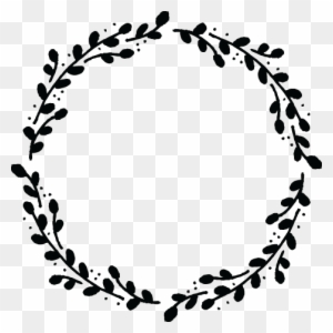 Free Hand Drawn Vector Wreath Graphic - Circle Border Black And White