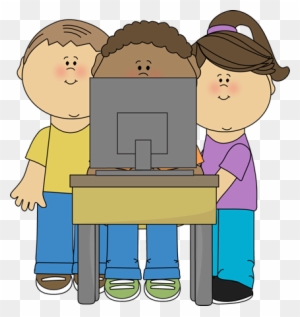 Technology - Children On Computer Clipart