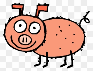 Diseased Pig, Looking, Animal, Tail, Smile, Curly, - Cartoon Pig