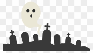 Ghostly Clipart Grave Yard - Ghost In The Graveyard Clipart