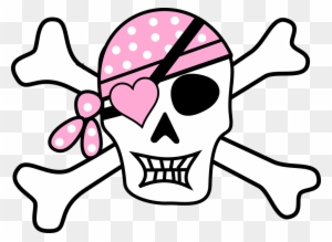 Pink Pirate Cross Bones Clipart - Pink Pirate Skull And Crossbones Throw Blanket