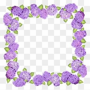 Transparent Frame Clipart - Transparent Purple Flower Border