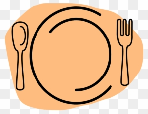 Plate Clipart Restaurant - Spoon And Fork