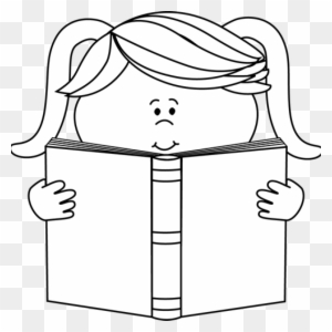 Reading Clipart Black And White Black And White Little - Reading Clip Art Black And White
