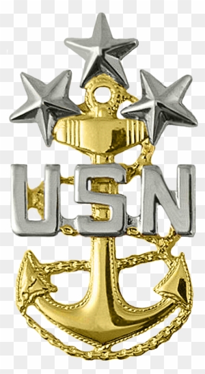 Perched Eagle, A Gold Star In Place Of Specialty Mark, - Command Master Chief Collar Device