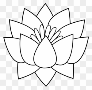 Lotus Flower Line Art - Lotus Flower Drawing Cartoon