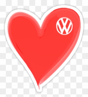 'vw Large Love Heart/vw Logo ' Clock By Melodyart - Vw Symbol