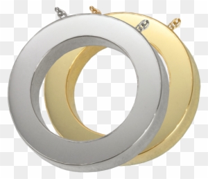 Slide Circle Jewelry Shown In Silver And Gold Metals - Sterling Silver Circle Shaped Cremation Jewelry Pendant