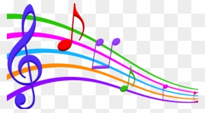 Musical Note Staff Color Clip Art - Color Music Notes Clipart Transparent