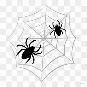 Halloween Spider Web Animal Free Black White Clipart - Halloween Clip Art Png
