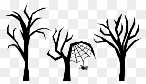 Spooky Vector Tree With Spider - Spooky Tree Clipart