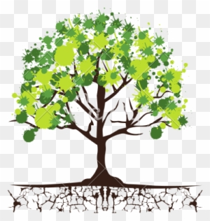 Eco Green Trees Icon - Tree With Roots And Leaves