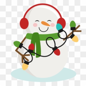 Snowman With Christmas Lights Svg Cutting Files For - Holiday Lights Clip Art