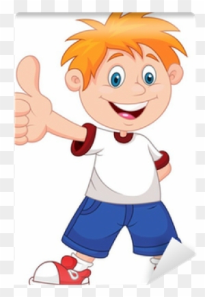 Cartoon Boy Giving You Thumbs Up Wall Mural • Pixers® - Cartoon Boy Thumbs  Up - Free Transparent PNG Clipart Images Download
