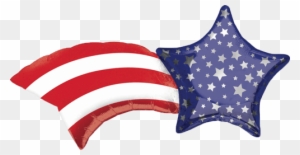 27" Patriotic Stars And Stripes Shooting Star Balloon - Stars And Stripes Png Transparent