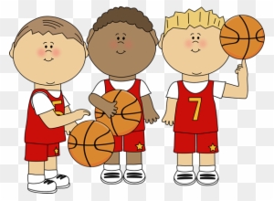 Kids Playing Basketball - Basketball Players Clipart