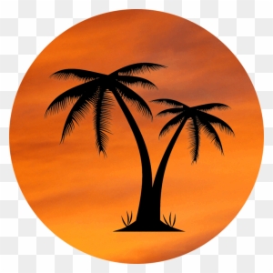 Orange Sky With Palm Tree Locketz Design - Transparent Background Palm Tree Png