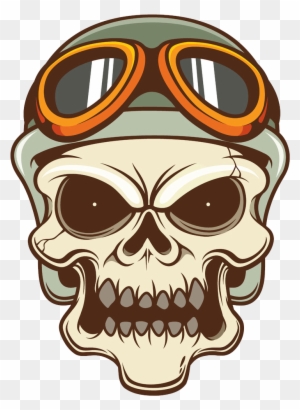 Motorcycle Helmet Skull Clip Art - Skull With Goggles Png Clipart