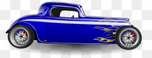 Blue Classic Car Clipart - Hot Rod Clipart