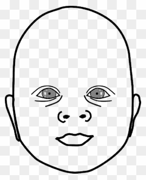 Suckling, Face, Boy, Girl, Children, - Baby Head Outline