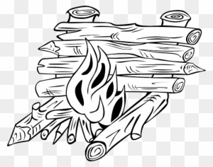 Reflector Fire, Cooking, Camp, Campfires, Cranes, Reflector - Coloring Pages Log