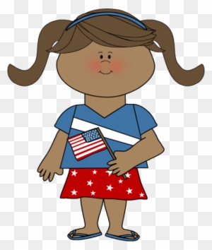 Western Clip Art - Patriotic Girl Embroidery Design