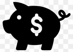 Piggy Bank Saving Tool Side View With Dollars Sign - Money Pig Icon Png