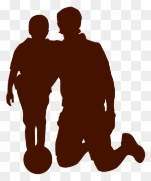 Dad And Kid With Ball Family Transparent Png - Fathers Playing Football His Son Vector