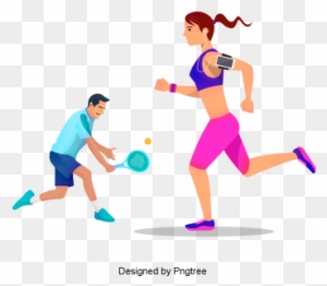 Cartoon Sports Fitness Exercise Sports People, Table - Sports