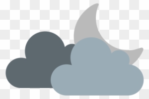 Cloud, And, Moon, Cloudy, Night, Weather Icon - Moon With Clouds Icon