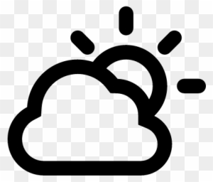 Cloudy Day Outlined Weather Interface Symbol Vector - Weather Svg
