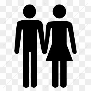 Classica Man And Woman Holding Hands Icon Style - Simple Man And Woman