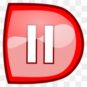 Red Pause Button Svg Clip Arts 600 X 601 Px - Red Pause Button Png