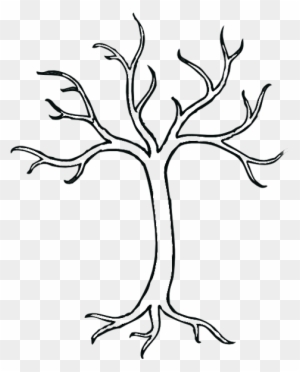 Tree Without Leaves Coloring Pages - Simple Dead Tree Drawing