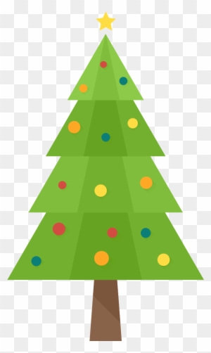 Simple But Nicely Done Flat Christmas Tree Clip Art - Christmas Tree Flat Png