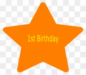 1st Orange Birthday Star Clip Art At Clkercom Vector - Star Svg