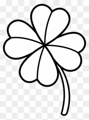 Colorable Four Leaf Clover - Four Leaf Clover Coloring Pages