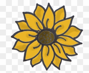 Vintage Sunflower Drawing Simple